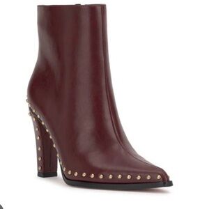 Jessica Simpson Roxie dark cherry studded high heel bootie 9M